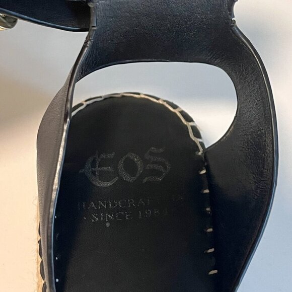EOS Larah Wedge Espadrille Platform Black Sandal Size 8.5 (39) - Picture 10 of 16